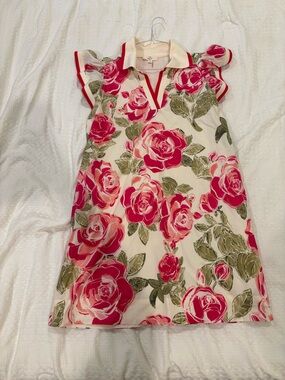 entro Cream Collar Dress with Soft Pink Body